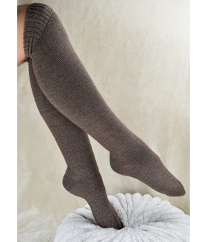 Носки выше колена NOVITI SF033-W-02 TERRY BROWN, размеры 36-41