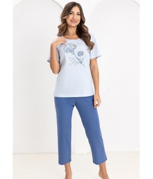 Женская пижама REGINA 734, синяя, размер XL