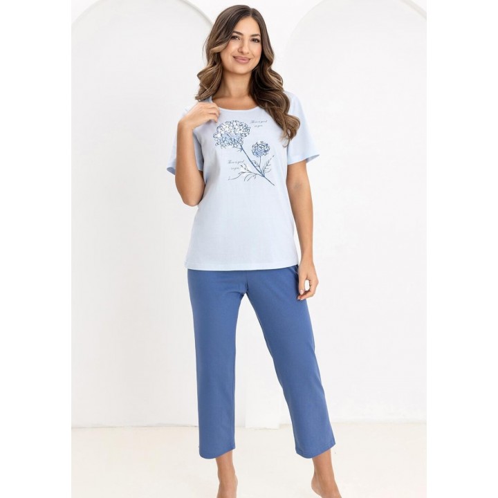 Женская пижама REGINA 734, синяя, размер XL