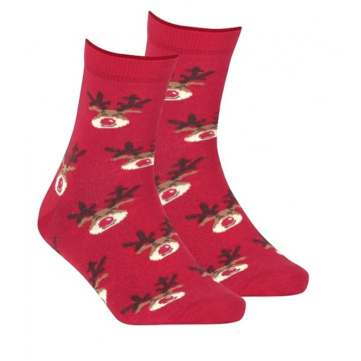 Женские рождественские носки WOLA WZ 835, размер 36-38, красные.