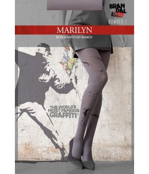 Колготки Marylyn Banksy Bomber 1, цвет серый/черный, длина 3/4