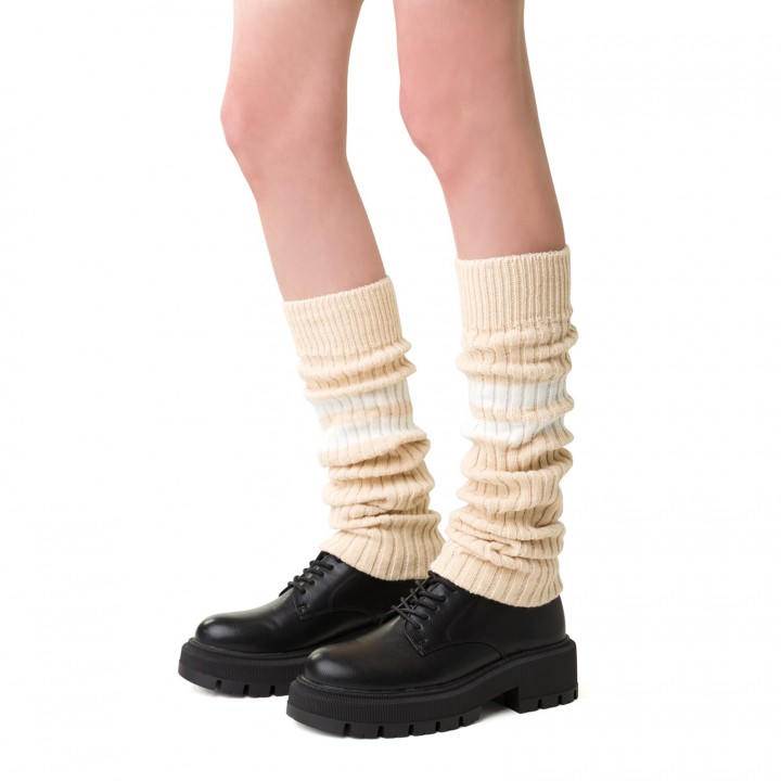 Леггинсы Steven 068 в полоску, ваниль/экрю