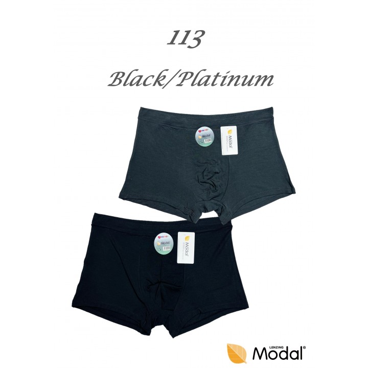 Чоловічі шорти DCPOLO 113 з модалу, 2 шт., чорний/сірий /L