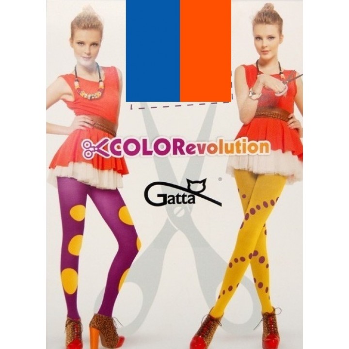 Колготки GATTA COLOREVOLUTION 40 4 синьо-помаранчеві