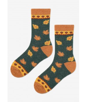 ЖІНОЧІ ШКАРПЕТКИ MARILYN ANGORA БЕЗ МАХРИ B41 ЗЕЛЕНІ/ПОМАРАНЧЕВІ