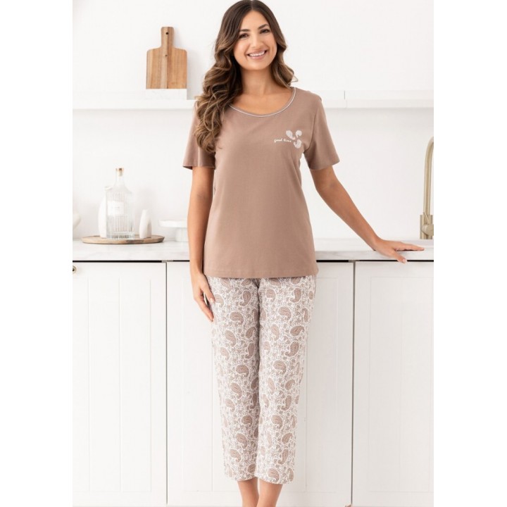 Женская пижама «Реджина» 729, коричневая /M