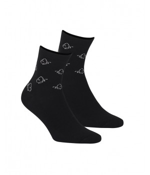 Женские черные носки WOLA с узором из люрекса W996