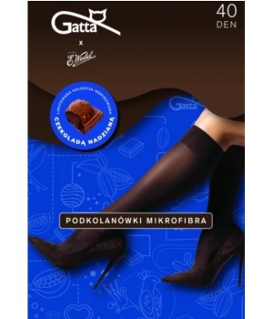 ШКАРПЕТКИ ДО КОЛІН З МІКРОФІБРИ ТЕМНОГО ШОКОЛАДУ GATTA & WEDEL