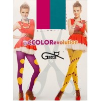 Колготки GATTA COLOREVOLUTION 40 2 рожево-бірюзові