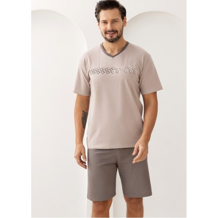 ПИЖАМА МУЖСКАЯ REGINA 503 БЕЖЕВАЯ /XXL