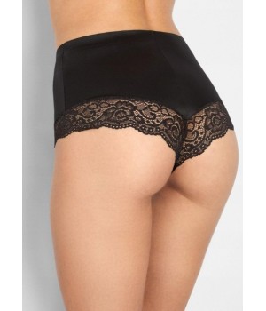 Бразильські чорні трусики Marilyn Lace Shine, розмір L/XL