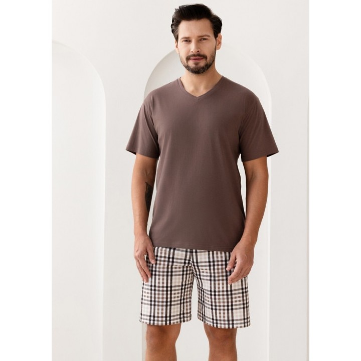 Мужская пижама REGINA 505, коричневая / XXL