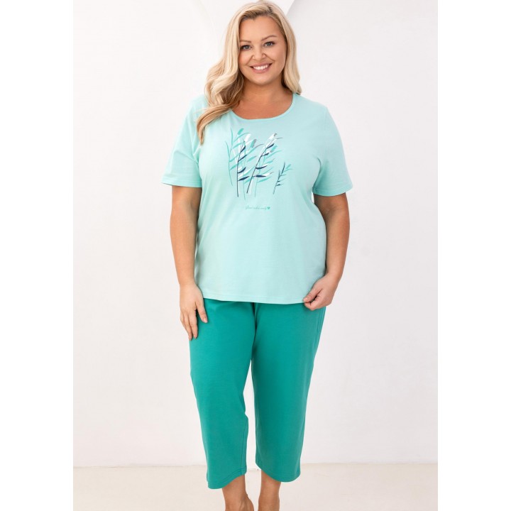 Женская пижама REGINA 740, зеленая / XXL