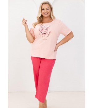 Женская пижама REGINA 740 абрикосового цвета / 3XL