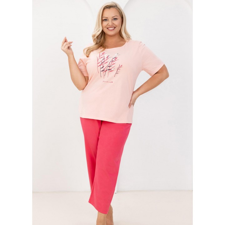Женская пижама REGINA 740 абрикосового цвета / 3XL