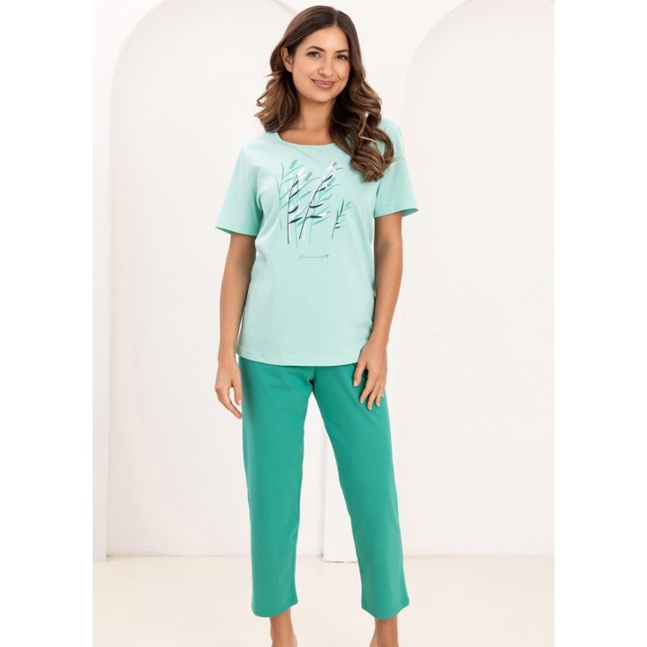Женская пижама REGINA 740, зеленая /L