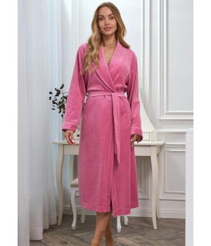 ЖІНОЧИЙ ХАЛАТ L&L 2620 ДОВГИЙ ВИШНЕВИЙ /XL