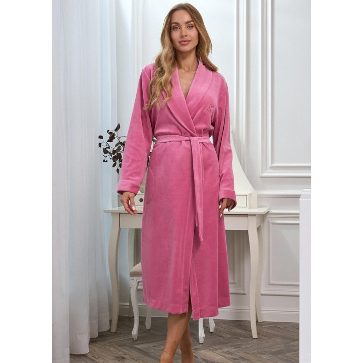 ЖІНОЧИЙ ХАЛАТ L&L 2620 ДОВГИЙ ВИШНЕВИЙ /XL