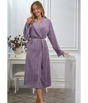 Женский банный халат L&L 2620, длинный аметист /M
