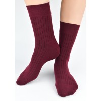 Носки NOVITI SB177-M-07, ребристые, бордовые, размеры 43-46