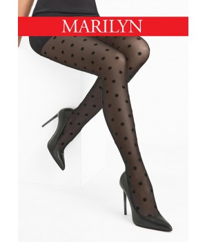Колготки Marylyn из тюля в горошек, черные, 1/2 дюйма.
