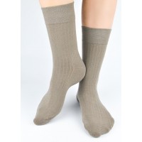 Носки NOVITI SB177-M-08, ребристые, бежевые, размеры 43-46