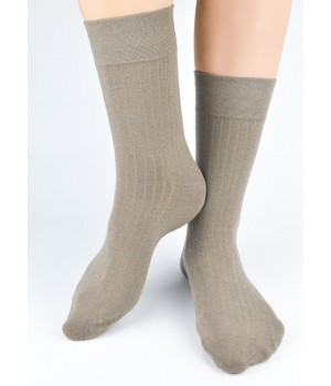 Носки NOVITI SB177-M-08, ребристые, бежевые, размеры 43-46