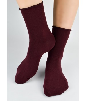 Носки NOVITI SB014-W-09 без ленты, бордовые, размер 35-38