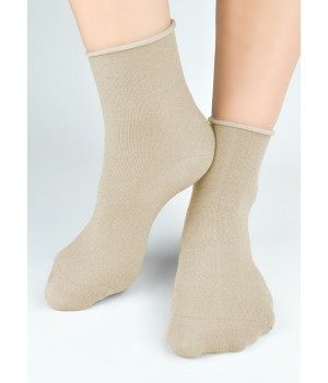 Носки NOVITI SB014-W-05 без ремешка, размер J, бежевые, 35-38
