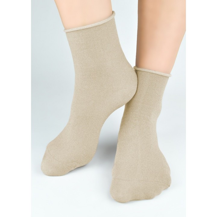Носки NOVITI SB014-W-05 без ремешка, размер J, бежевые, 35-38