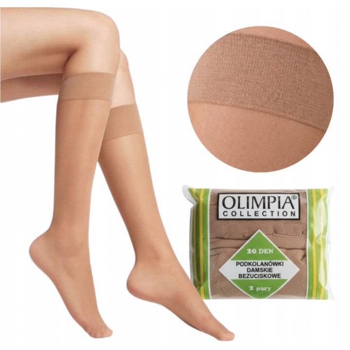 Высокие носки OLIMPIA 20 ден, бежевые.
