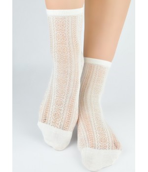 Носки NOVITI SB167-W-01, шелковые, цвет экрю, размеры 36-41