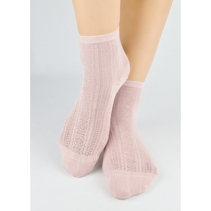 SKARPETY NOVITI SB167-W-02 JEDWAB BR RÓŻ 36-41