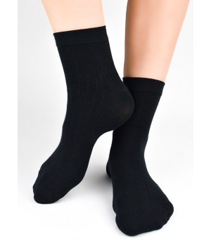 Носки NOVITI SB164-M-01, хлопковые, черные, размеры 39-42