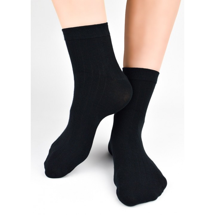Носки NOVITI SB164-M-01, хлопковые, черные, размеры 39-42