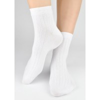 Носки NOVITI SB164-M-02, хлопковые, белые, размеры 39-42