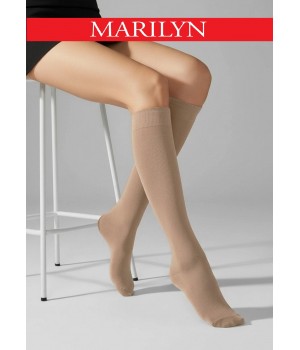 БАВОВНЯНІ ШКАРПЕТКИ ДО КОЛІН БЕЖЕВОГО КОЛЬОРУ MARILYN PIANO