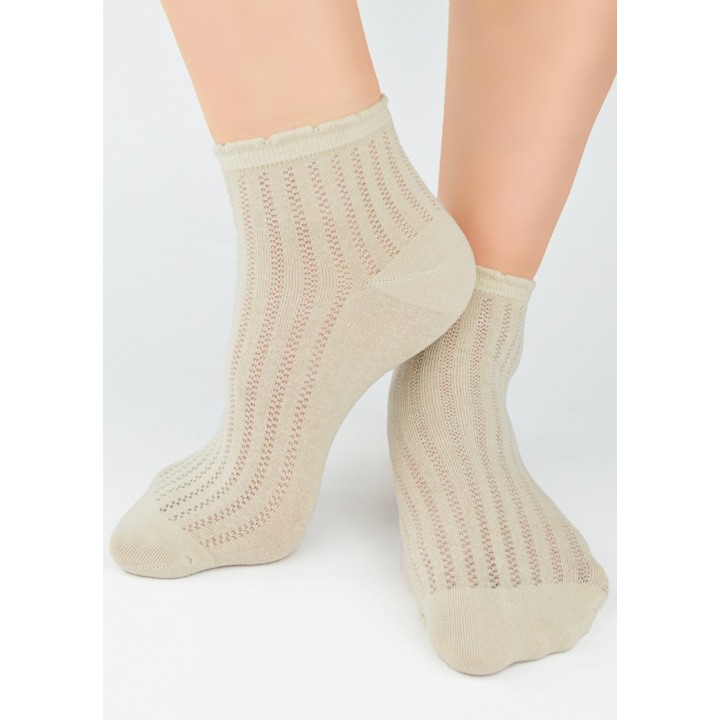 SKARPETY NOVITI SB120-G-02 ŻAKARD J BEŻ 39-42