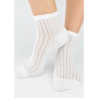 SKARPETY NOVITI SB120-G-01 ŻAKARD BIAŁE 39-42