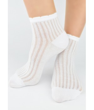 SKARPETY NOVITI SB120-G-01 ŻAKARD BIAŁE 39-42