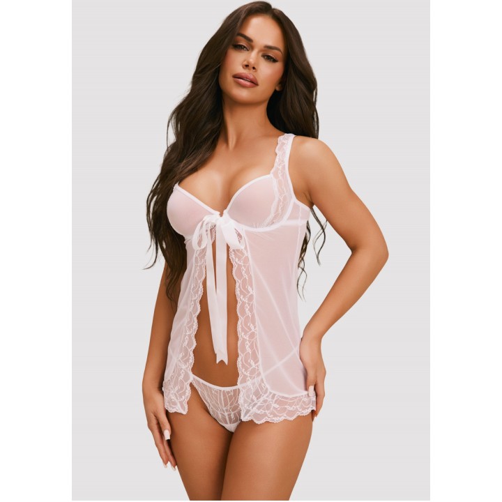 KOMPLET OBSESSIVE WEDDYA BABYDOLL I STRINGI L/XL