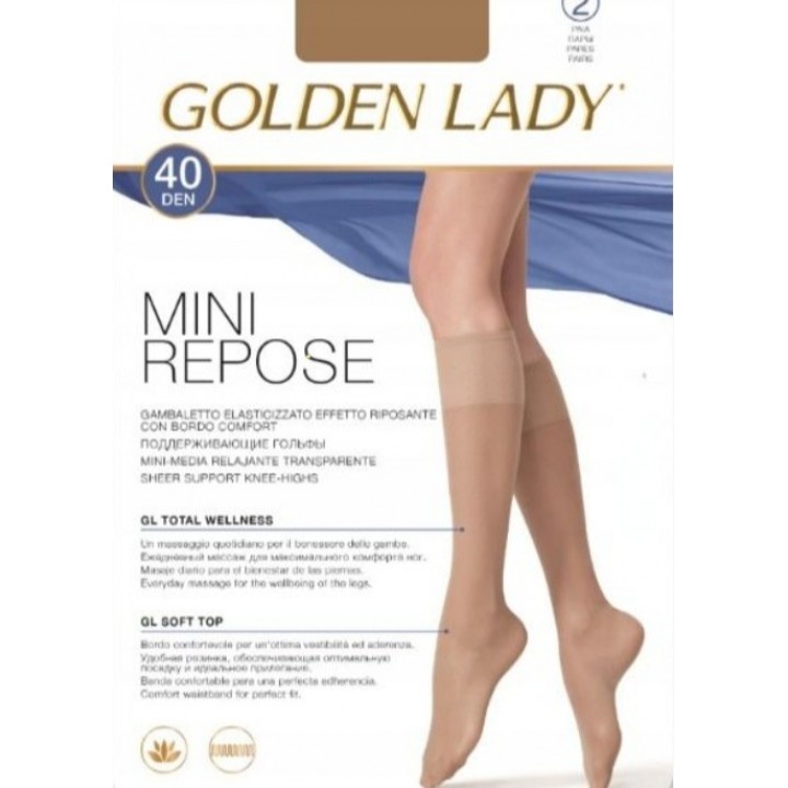 PODKOLANÓWKI GOLDEN LADY MINI REPOSE 2-PAK 40 MELON M/L