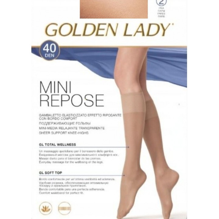 PODKOLANÓWKI GOLDEN LADY MINI REPOSE 2-PAK 40 BRONZER M/L