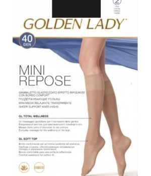 PODKOLANÓWKI GOLDEN LADY MINI REPOSE 2-PAK 40 NERO S/M