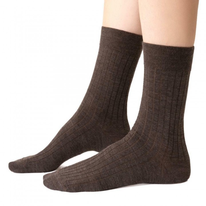 SKARPETY STEVEN 130 WEŁNA BEZUCISKOWE DAM M BRĄZ35-37