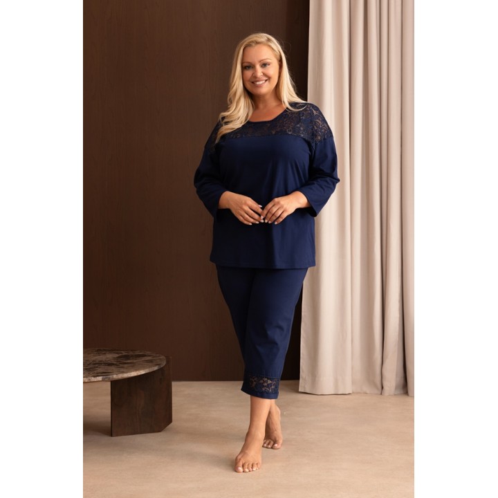 PIŻAMA REGINA DAMSKA 4014 GRANAT /3XL
