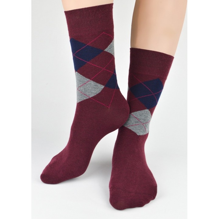 SKARPETY NOVITI SB182-M-05 BORDO/GRAN KRATA 43-46