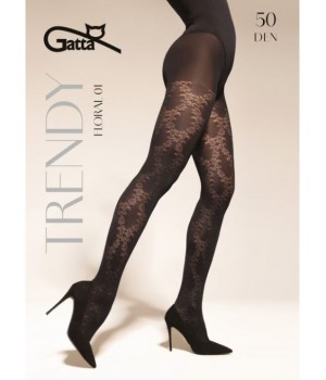 RAJSTOPY GATTA FLORAL 50 WZ 01 NERO /3