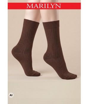 SKARPETY MARILYN COTTON CLASSIC LONG BROWN 36/40
