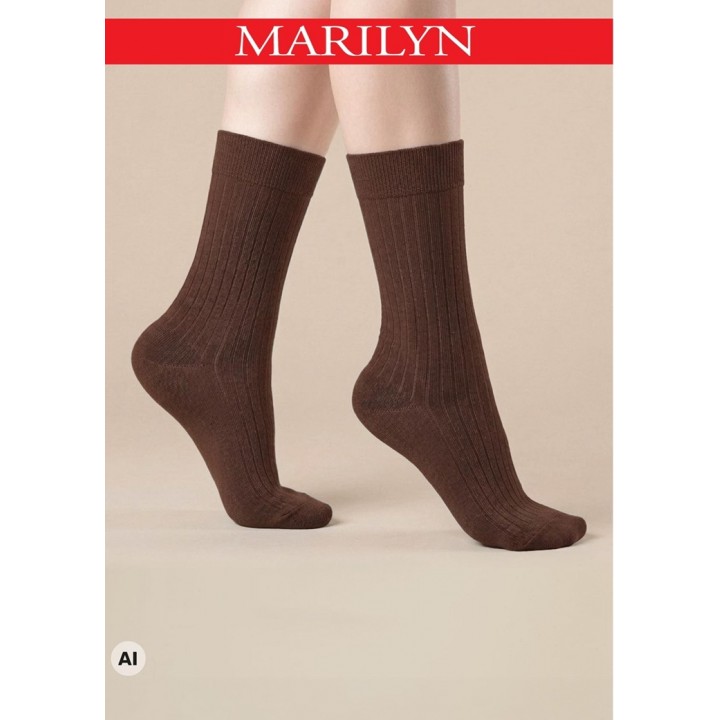 SKARPETY MARILYN COTTON CLASSIC LONG BROWN 36/40